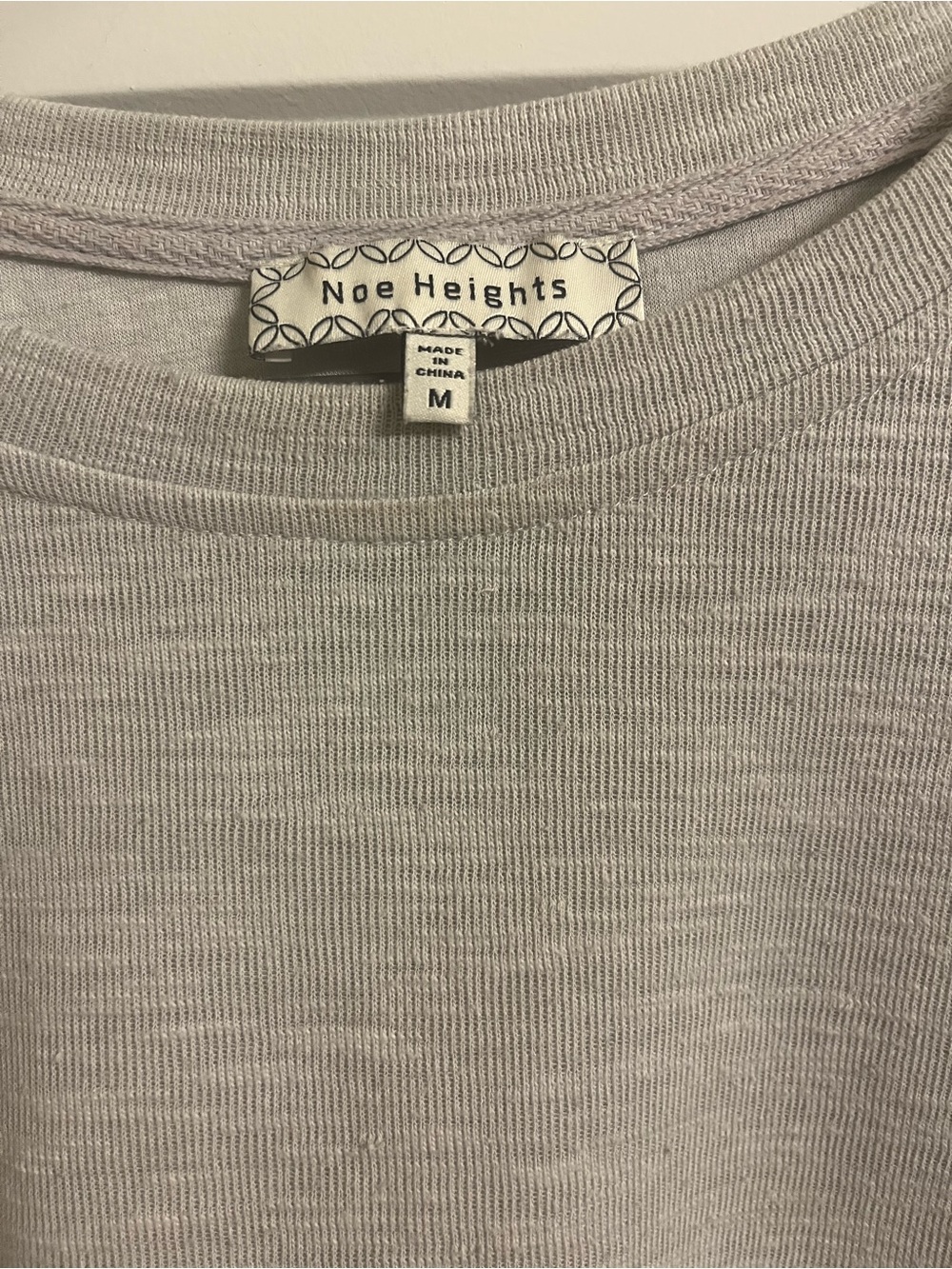 Layered Long-Sleeve Top with Stripe Hem and Tie Cuffs - Light Gray - Picture 2 of 3